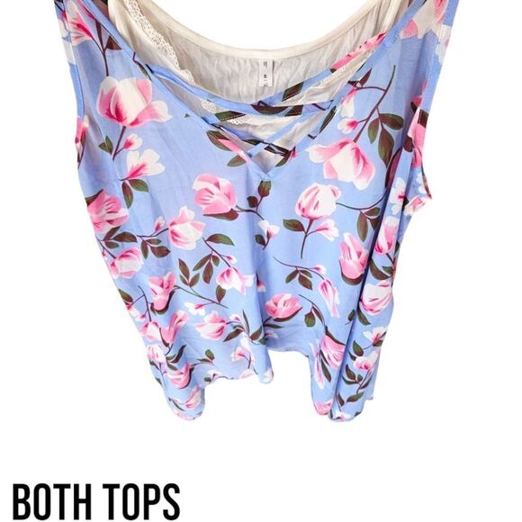 ROSE GAL Plus Size 3Piece Tank Tops Floral White Lace short Set. SIZE 22 - Picture 6 of 16